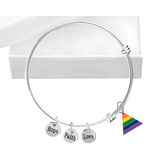 Rainbow Shaped Triangle Charm Bracelets, LGBTQ Gay Pride Awareness