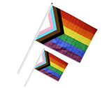 Bulk Small "Progress Pride" by Daniel Quasar Flags on a Stick