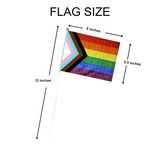 Bulk Small "Progress Pride" by Daniel Quasar Flags on a Stick