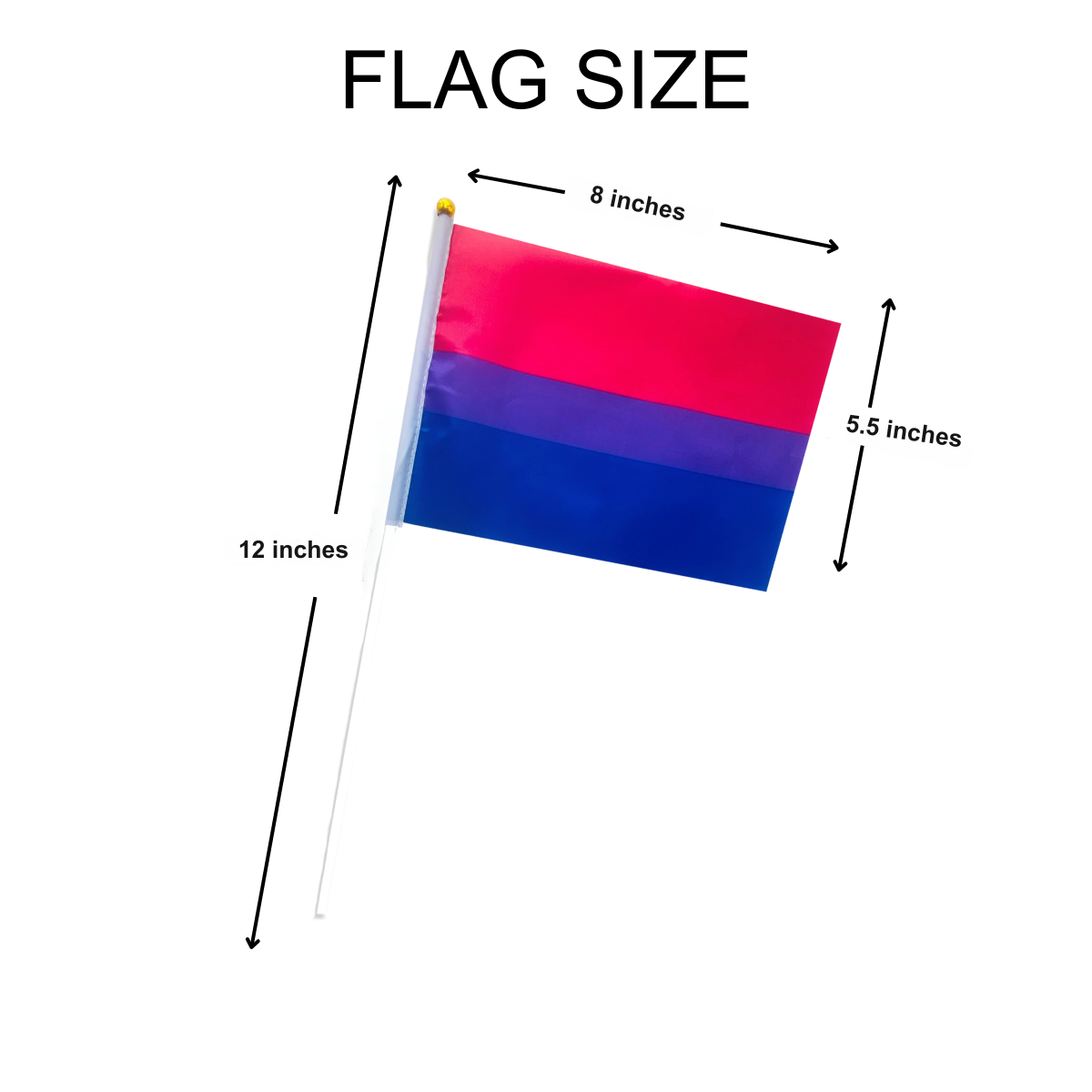 Bulk Small Bisexual Flags on a Stick