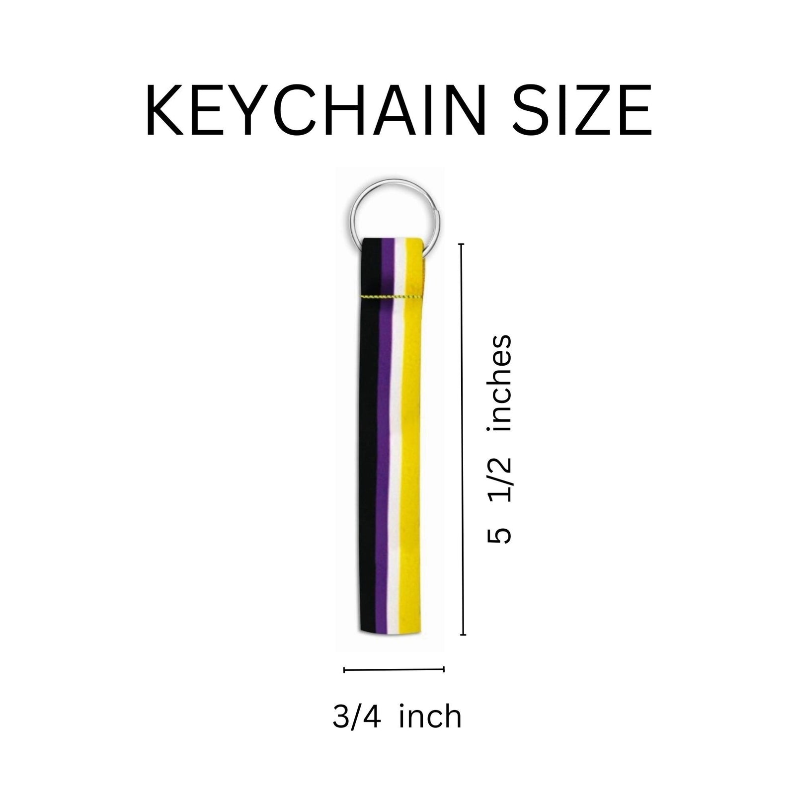 Nonbinary Flag Colored Lanyard Style Keychains