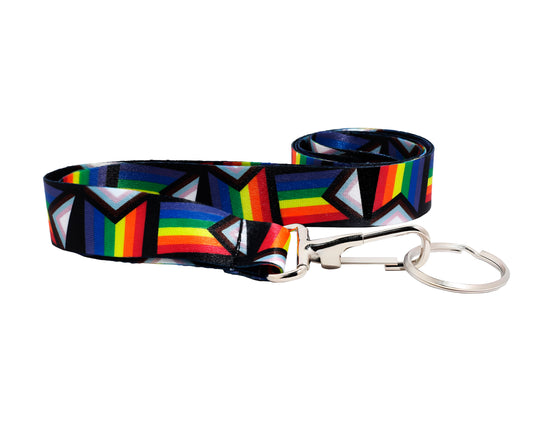 Daniel Quasar's "Progress Pride" Flag Lanyards LGBTQ Gay Pride Awareness