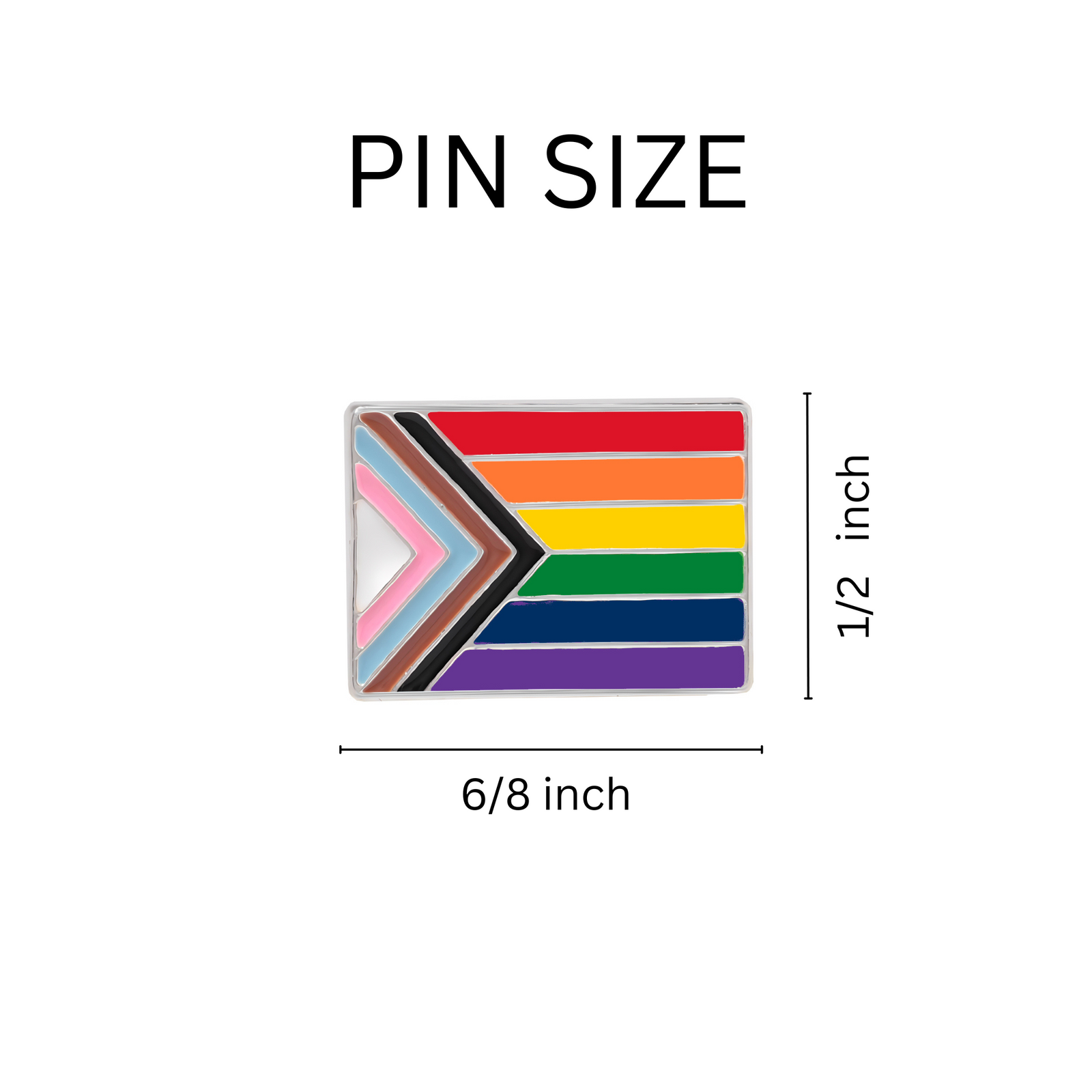 Daniel Quasar Rectangle Flag Pins, Bulk LGBTQ Gay Pride Flag Pins