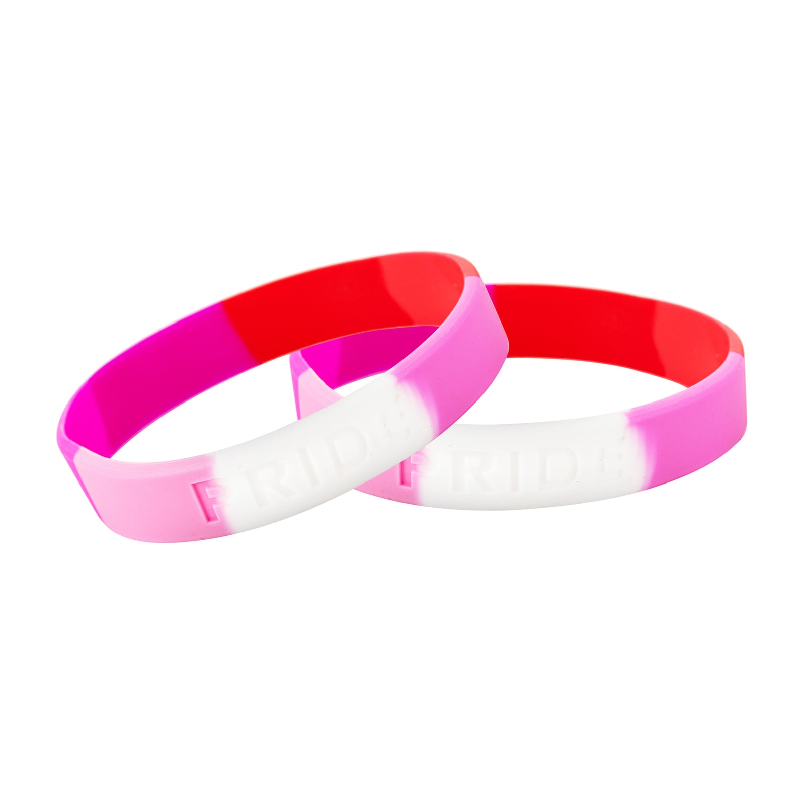 Silicone Lesbian PRIDE Bracelets, Lesbian Flag Colored Wristbands Bulk