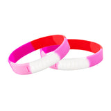 Silicone Lesbian PRIDE Bracelets, Lesbian Flag Colored Wristbands Bulk