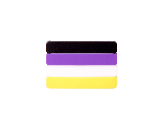 Bulk Non-Binary Striped Rectangle Flag Silicone Pins, LGBTQ Gay Pride Awareness