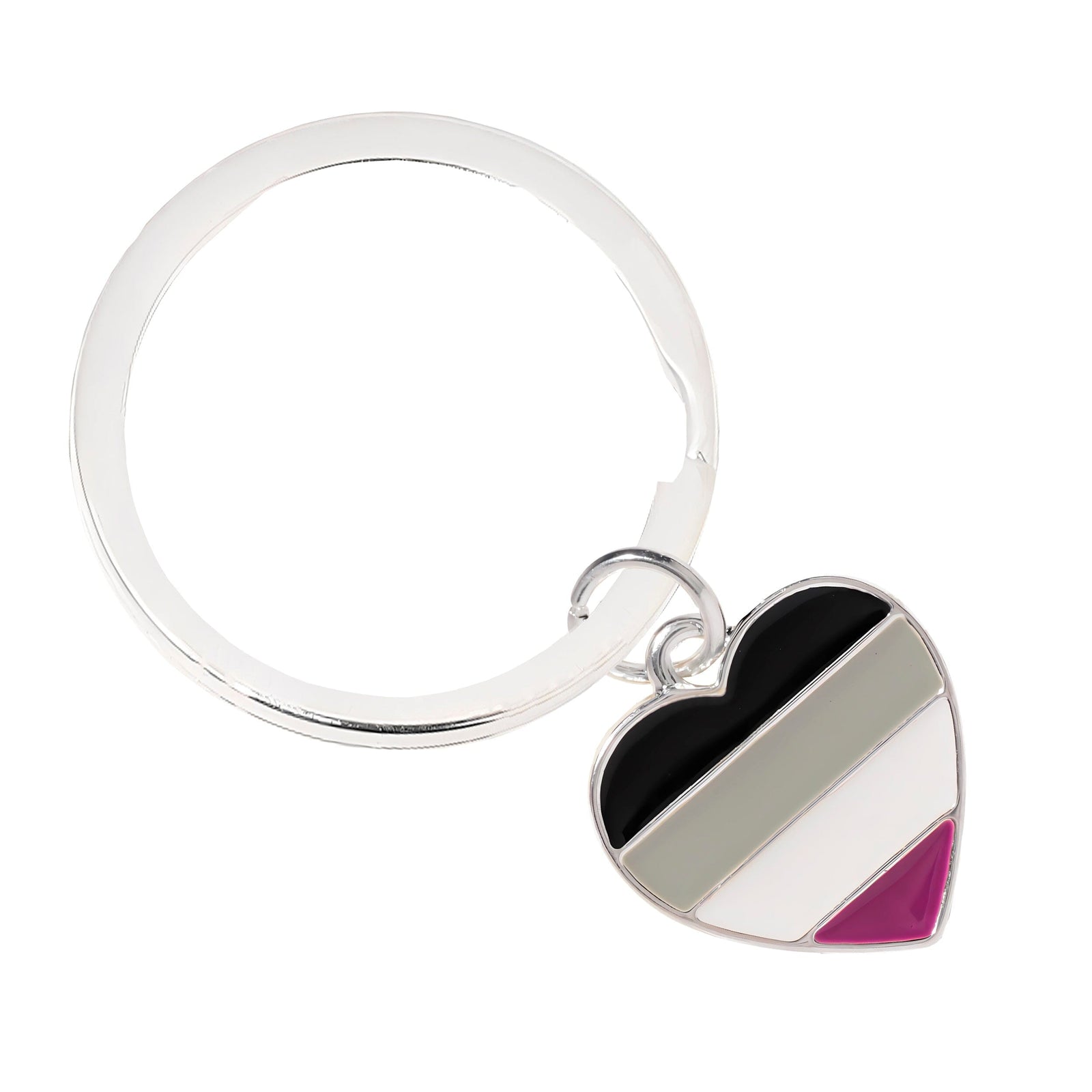 Cheap Asexual Heart Key Chains in Bulk, LGBTQ Jewelry for PRIDE - We Are Pride