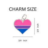 Bisexual Flag Heart Charm Chunky Charm Bracelets for Pride Parades