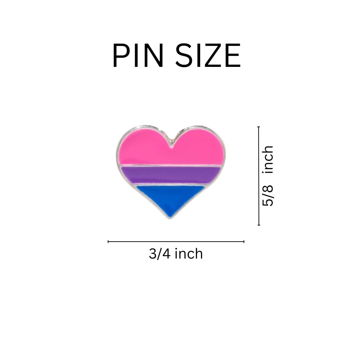 Wholesale Bisexual Heart Shaped Pins, LGBTQ Gay Pride Bulk Pins