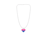 Wholesale Bisexual Heart Charm Necklaces, LGBTQ Gay Pride Awareness