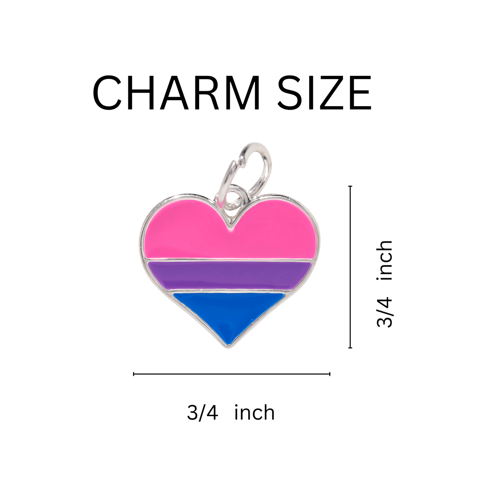 Wholesale Bisexual Heart Charm Necklaces, LGBTQ Gay Pride Awareness