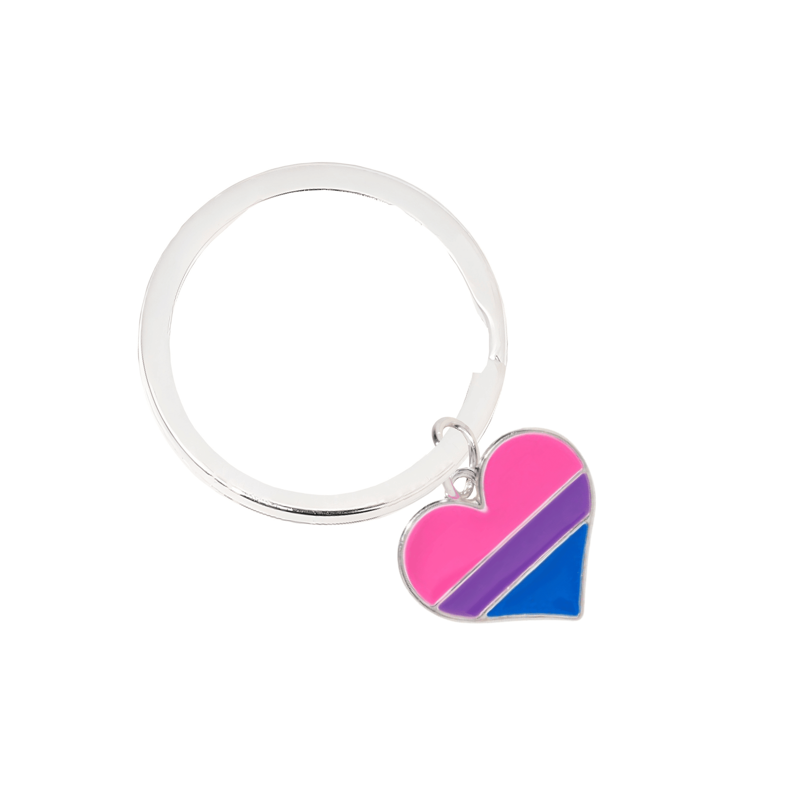 Cheap Heart Shaped Bisexual Key Chains in Bulk Bulk, LGBTQ Jewelry