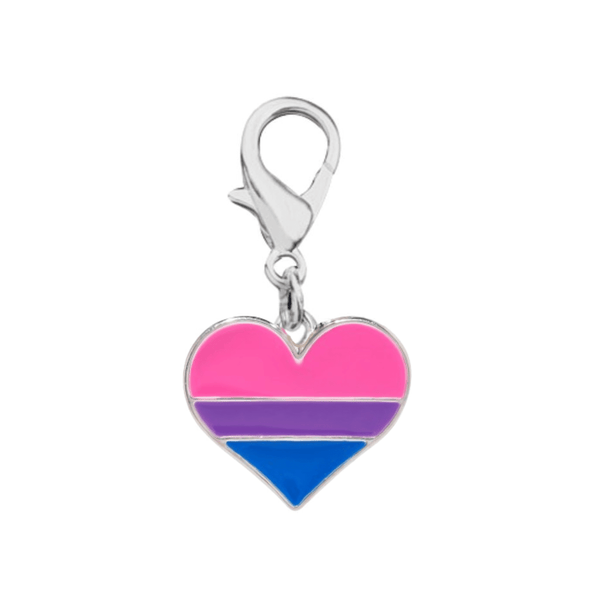 Bisexual Pride Heart Hanging Charm, LGBTQ Gay Pride Awarenesss, LGBTQ Gay Pride Awareness