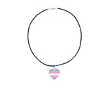 Black Cord Heart Transgender LGBTQ Necklaces - We Are Pride Wholesale