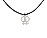 Black Cord Asexual Heart Necklaces Wholesale