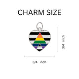 straight ally LGBTQ pride heart charm necklaces