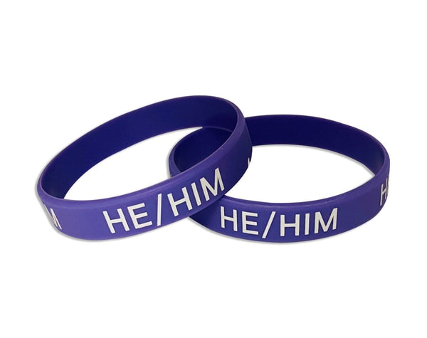 Bulk He Him Pronoun Silicone Bracelets - Low Cost Wholesale Packs