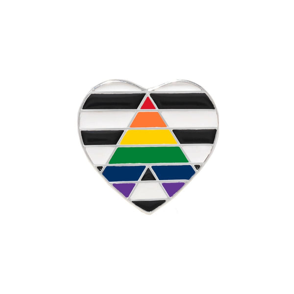 Wholesale Bulk Pack of Heterosexual Straight Ally Heart Flag Pins - Show Your Support and Pride!