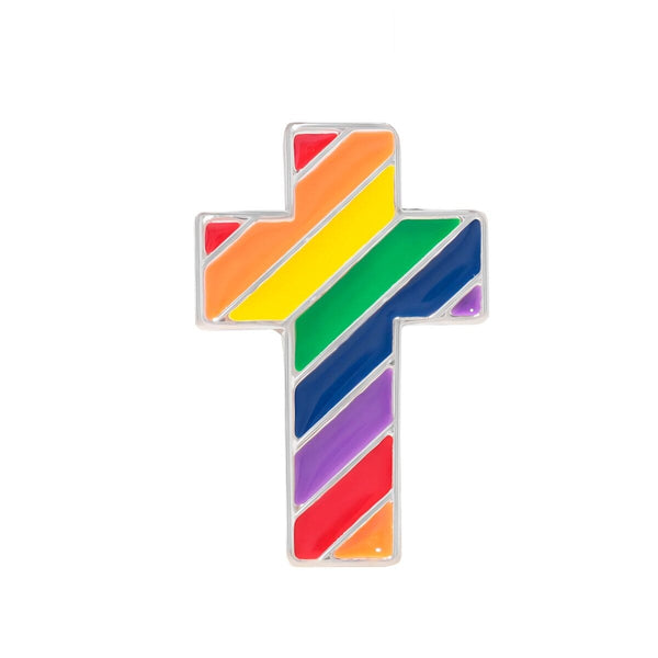 Bulk Pack of Radiant Rainbow Cross Pins - Affordable & High Quality