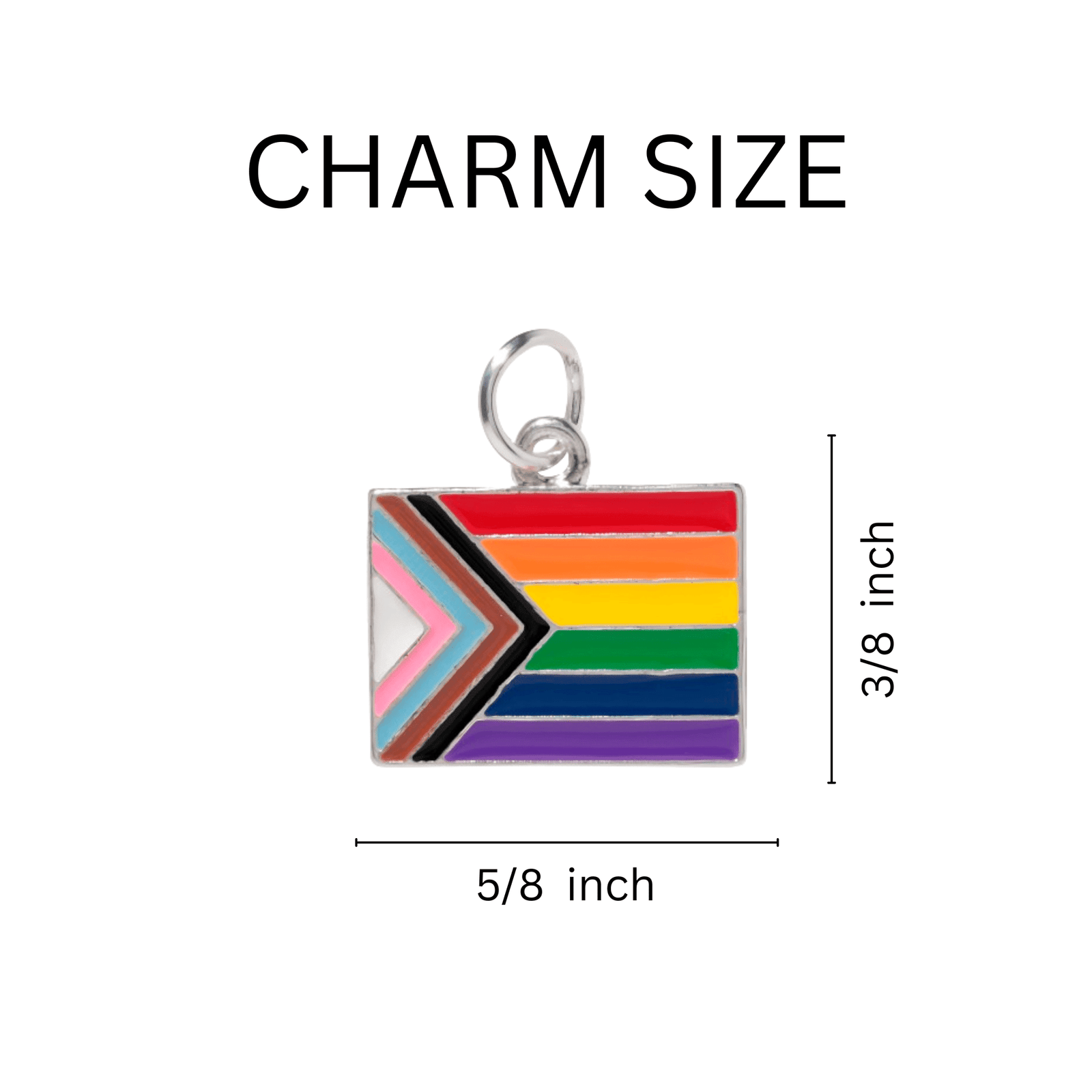 Bulk Daniel Quasar Flag Hanging Charms, Wholesale LGBTQ Pride Charms 