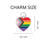 Daniel Quasar Heart Charm Black Cord Bracelets, Gay Pride Awareness 