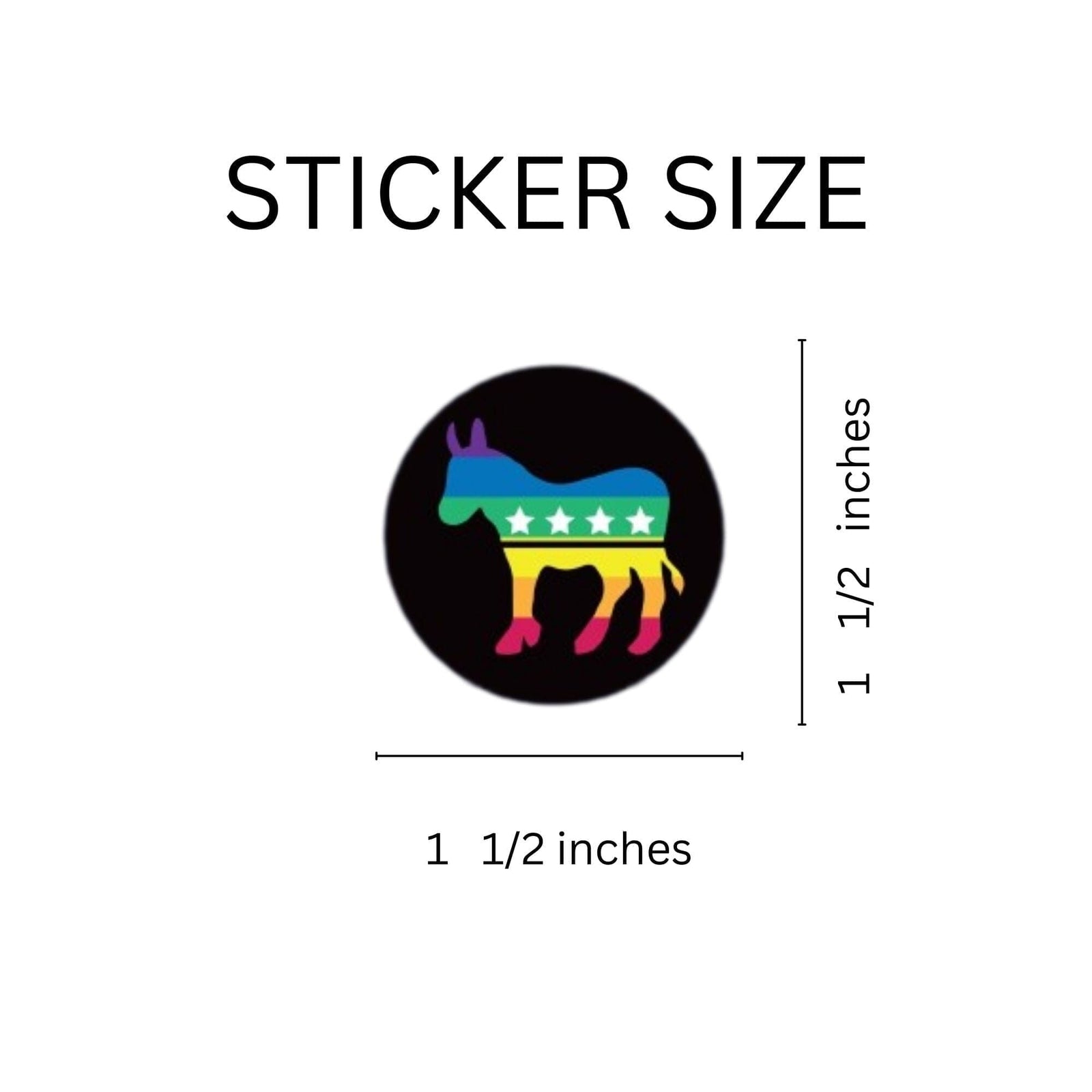 Democrat Donkey Bulk, Wholesale Rainbow Striped Stickers, LGBTQ Gay Pride Awareness