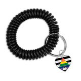 Gay Pride Elastic Keychain Bracelets for LGBTQ+, Rainbow, Bisexual, Transgender