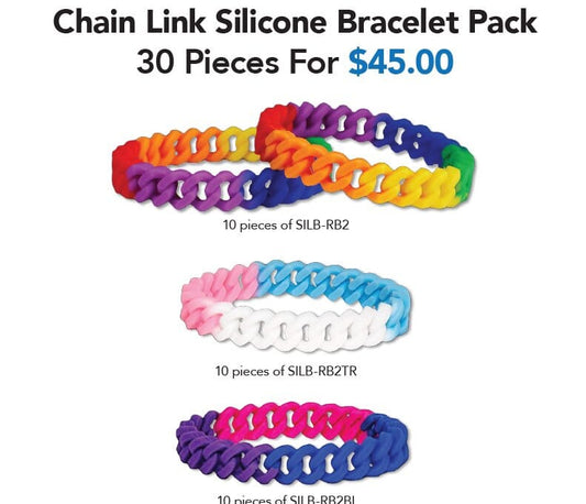 Gay Pride Chain Link Bracelet Variety Pack