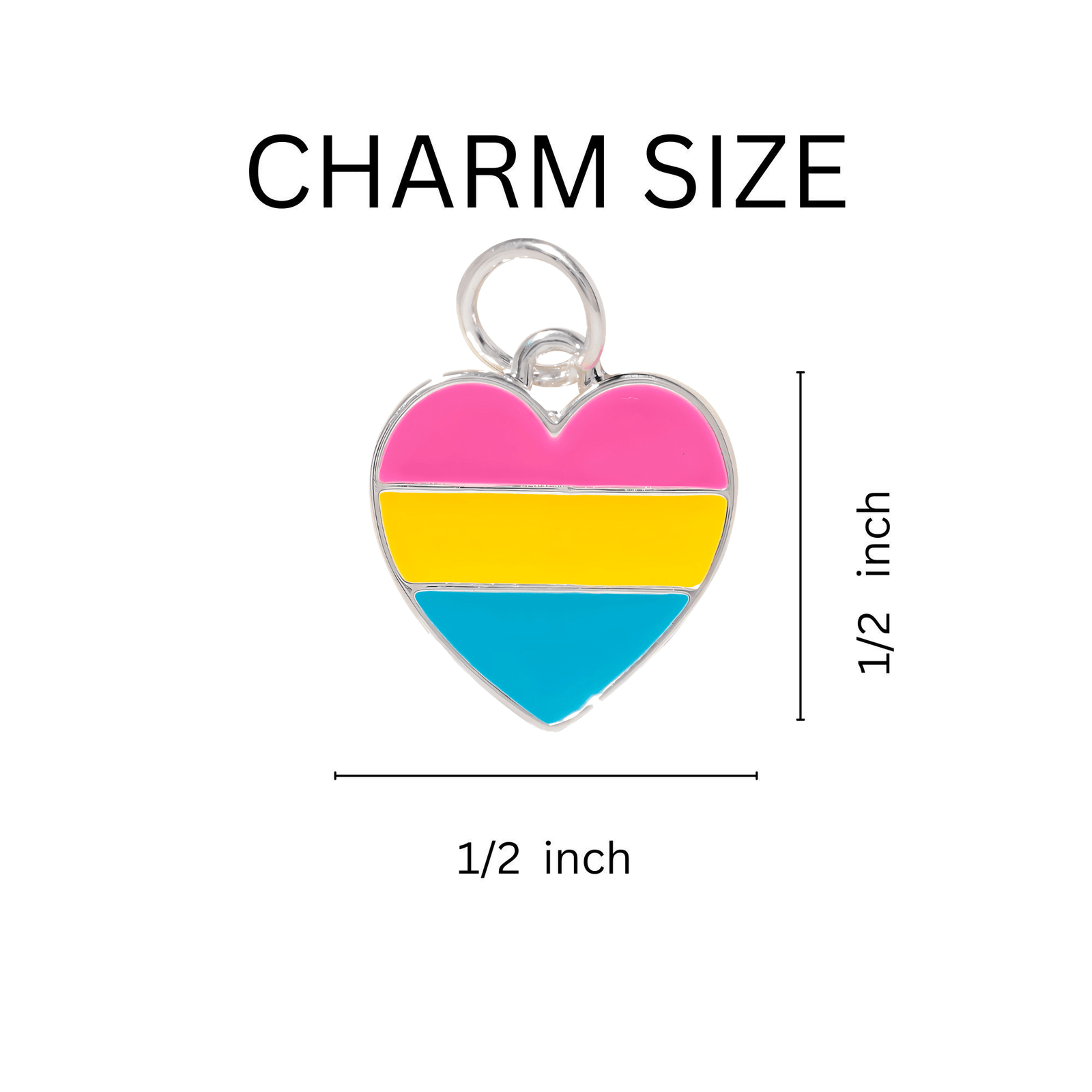 Heart Pansexual LGBTQ Pride Necklaces, LGBTQ Gay Pride Awareness