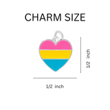 Heart Shaped Pansexual Pride Charms, LGBTQ Gay Pride Jewelry