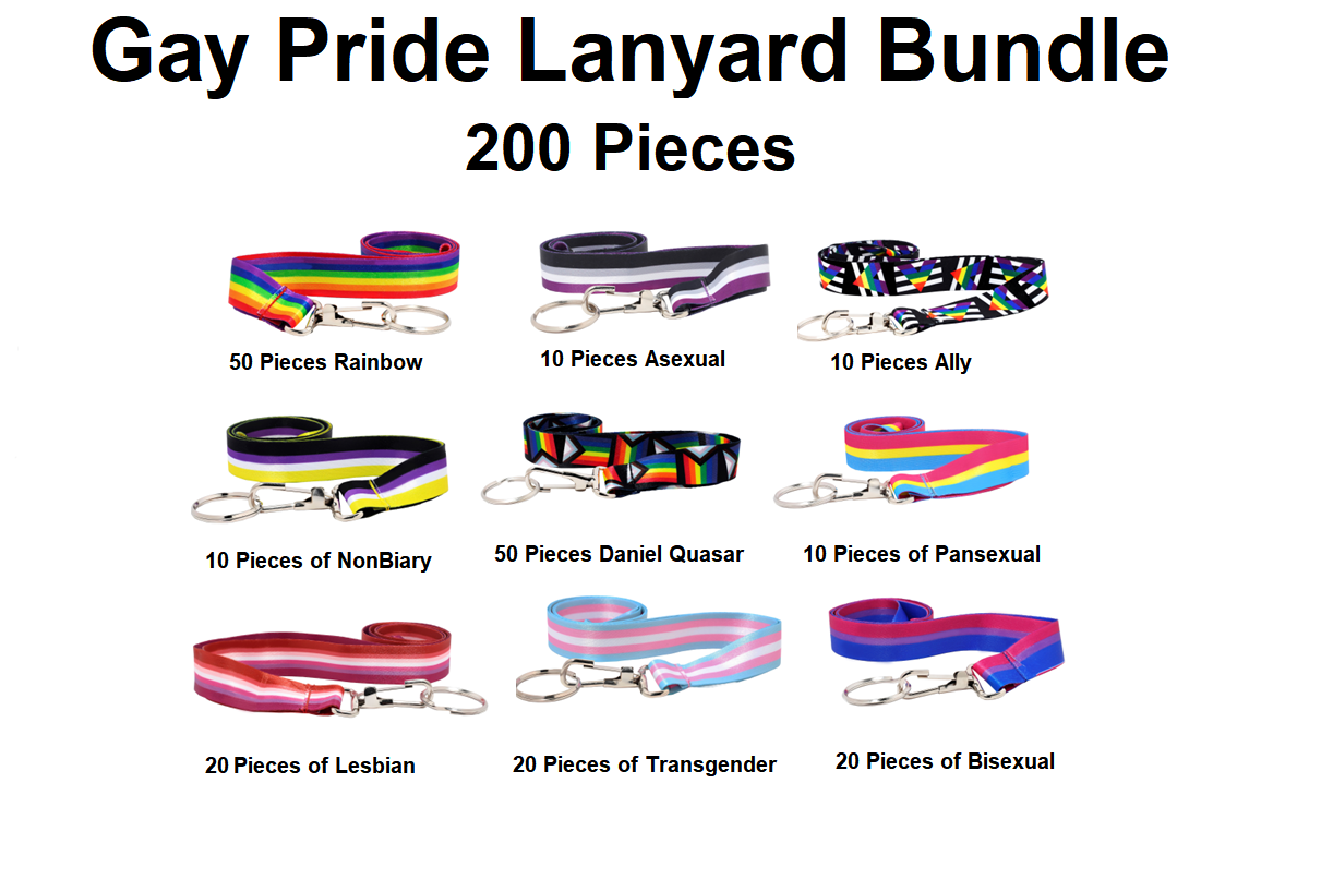 Large Gay Pride Lanyard Bundle (200 Pieces)