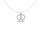 Lesbian Same Sex Female Symbol Charm Necklaces, LGBTQ Gay Pride Awareness