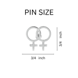 Same Sex Female Symbol Pins Wholesale, Bulk Lesbian LGBTQ Jewelry