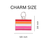 Lesbian Sunset Flag Charm Silver Rope Bracelets, Lesbian Jewelry Wholesale 