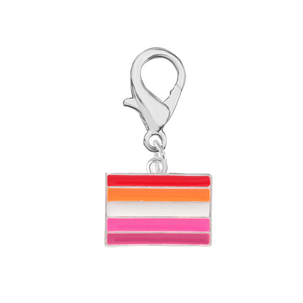 Wholesale Lesbian Sunset Flag Hanging Charms for Pet Collars, Lesbian Jewelry Bulk