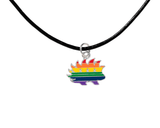  Libertarian Rainbow Porcupine black cord necklace