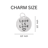 Love Is Love Circle Charm Chunky Bracelets, Wholesale Gay Pride Jewelry