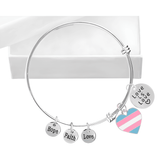 Love Is Love Transgender Heart Charm Bracelets - We Are Pride Wholesale