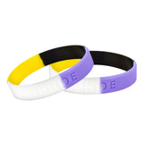 Non Binary Flag Silicone Bracelet Wristbands, NonBinary Silicone Bracelets