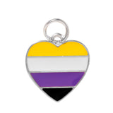 Nonbinary Heart Flag Charms in Bulk for Jewelry Making