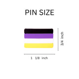 Bulk Non-Binary Striped Rectangle Flag Silicone Pins, LGBTQ Gay Pride Awareness