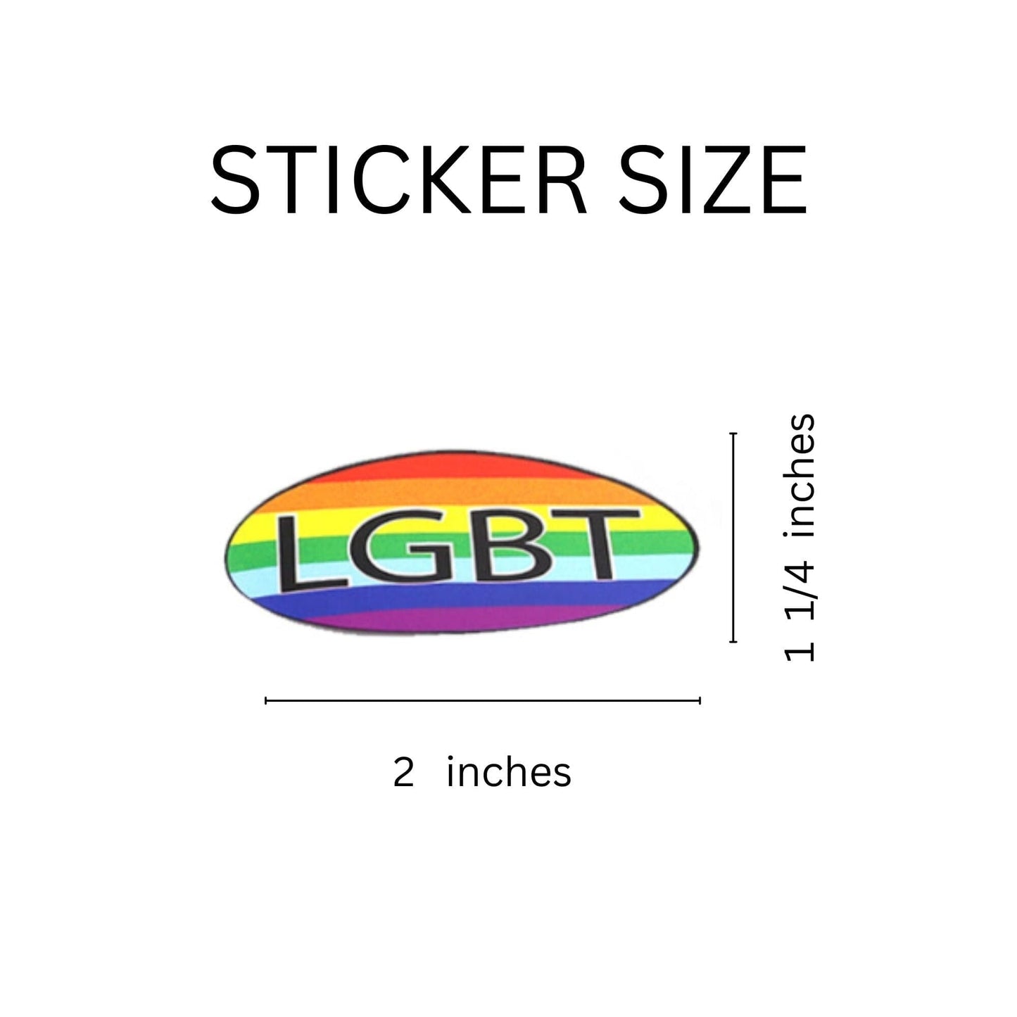 Oval LGBT Bulk Rainbow Stickers, LGBTQ Gay Pride Awareness