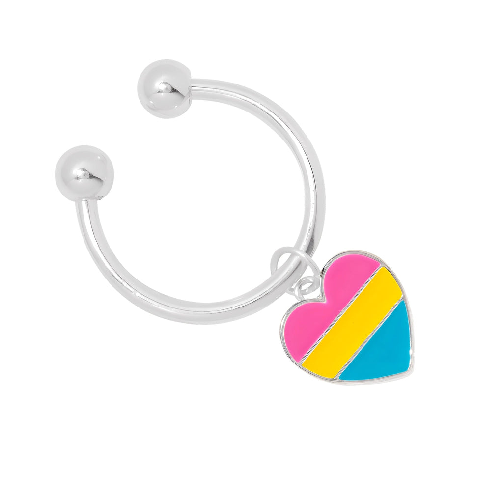 Pansexual Heart Charm Key Chain, LGBTQ Gay Pride Awarenesss, LGBTQ Gay Pride Awareness