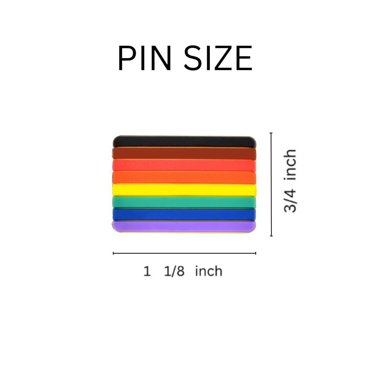 Bulk Philadelphia 8 Stripe Pride Rainbow Flag Silicone Pins