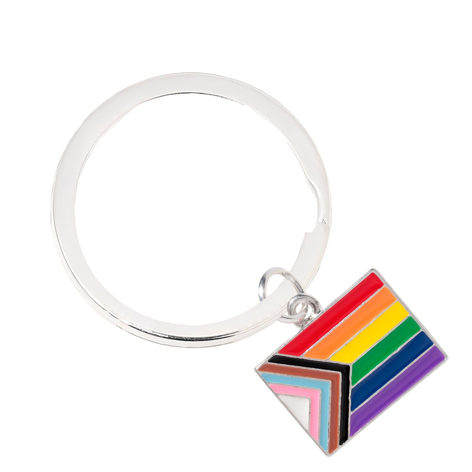 "Progress Pride" Flag by Daniel Quasar Key Chains for Gay Pride Awareness