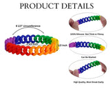 Rainbow Chain Link Silicone Bracelets, Gay Pride Wristbands in Bulk