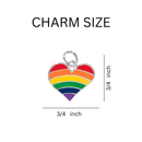 Rainbow Flag Heart Charm, Gay Pride Rainbow Flag Heart Charms