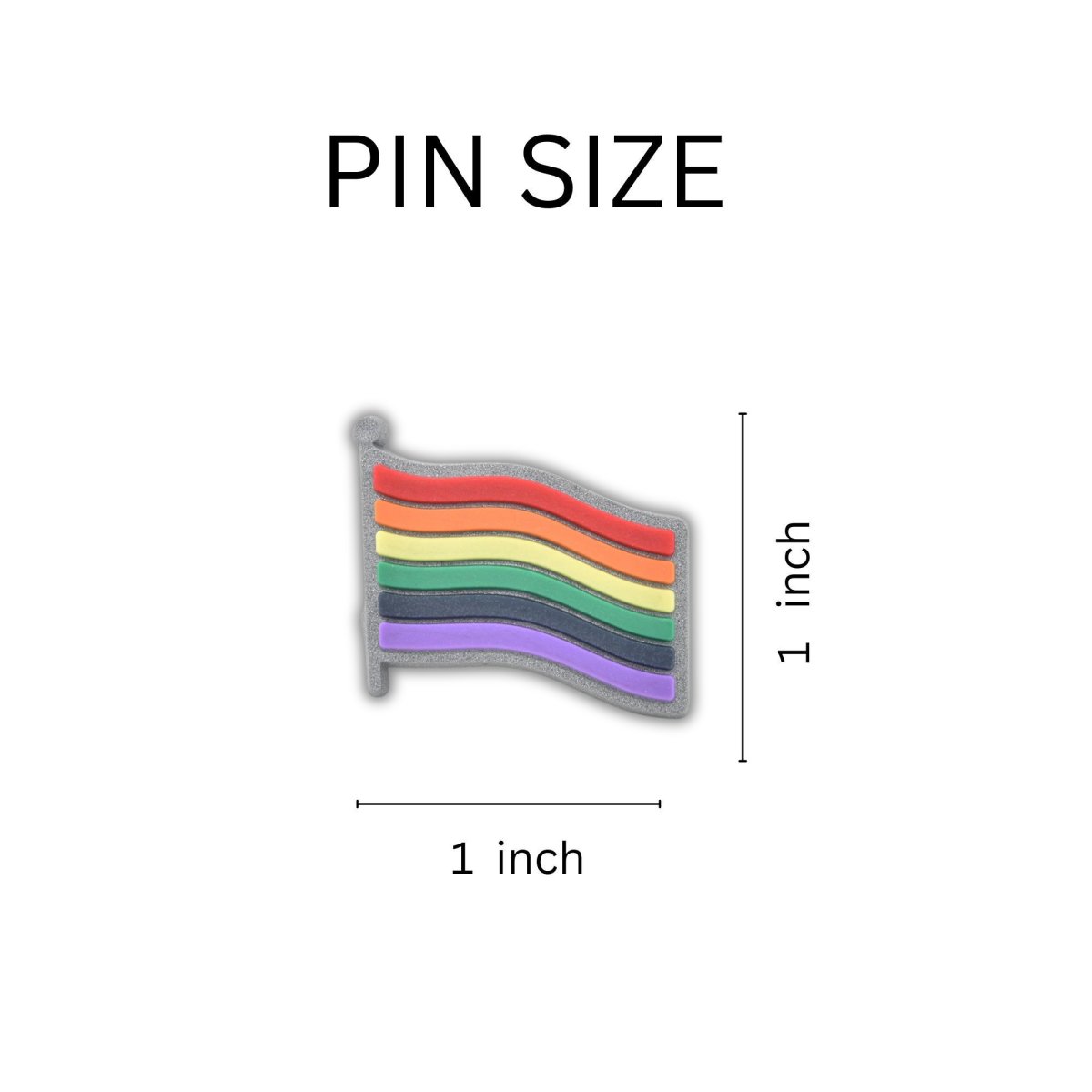 Bulk Rainbow Flag Shaped Silicone Pins, Cheap LGBTQ Gay Pride Lapel Pins