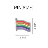 Bulk Rainbow Flag Shaped Silicone Pins, Cheap LGBTQ Gay Pride Lapel Pins