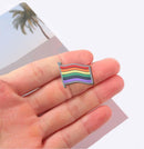 Bulk Rainbow Flag Shaped Silicone Pins, Cheap LGBTQ Gay Pride Lapel Pins